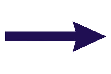 a simple, solid dark blue arrow pointing to the right on a white background