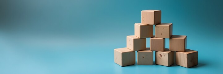 Obraz premium Arranging wooden cubes saving money and financial plan concept for investment in new year 2025.