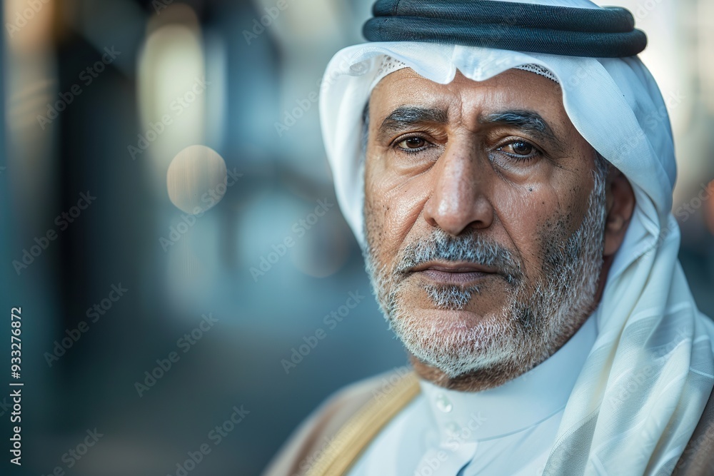 Wall mural Mature arabic man wearing traditional clothes