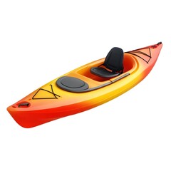 and Colorful Kayak Clipart Graphic Isolated on a Bright White Background Depicting Water Sports Gear and Equipment for Outdoor Recreation and Adventure Activities