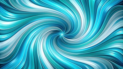 Vibrant abstract background featuring a mesmerizing swirl of smooth, curved lines and shapes in a repeating pattern of turquoise, blue, and white hues.