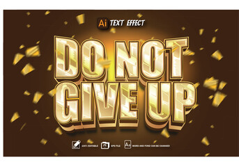 do not give up text effect
