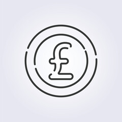 line art pound sterling icon vector illustration design