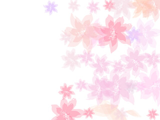 Falling cherry bloom flower parts. Soft peach or chinese cherry blossom petals.