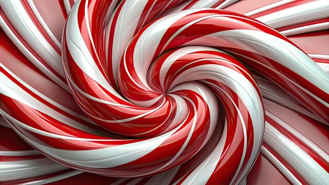 Swirling red and white peppermint candy pattern