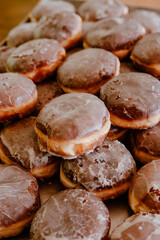 Homemade delicious donuts with chocolate