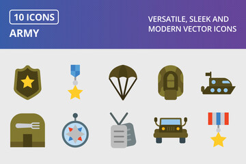 Army Flat Icon Set