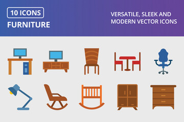 Furniture Flat Icon Set