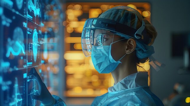 Augmented Reality Assisting Surgeons with Real Time Visual Overlays During Medical Technology Concept