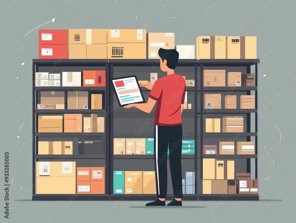 Poster automated supply tracking and alert system for efficient logistics and inventory management flat des
