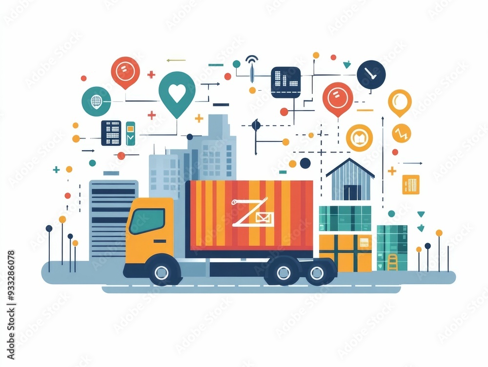 Poster streamlined logistics real time analytics powering efficient supply chain management for optimized v