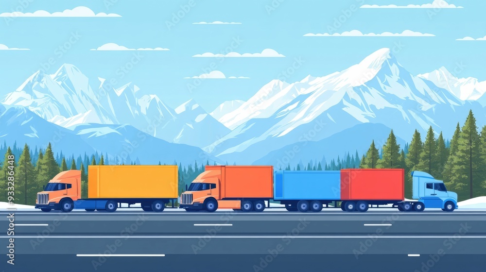 Poster optimized logistics management streamlining delivery fleet for improved efficiency and productivity 