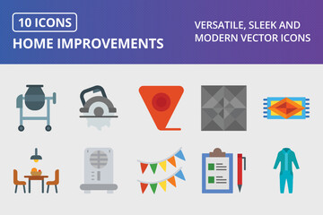 Home Improvements Flat Icon Set