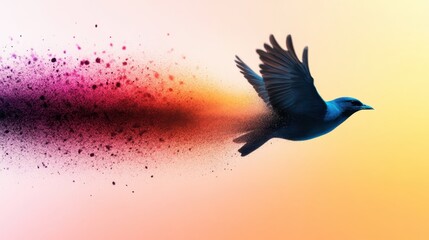 Obraz premium A Symbol of Freedom: Watercolor Bird in Flight for Wildlife Protection and Environmental Insights