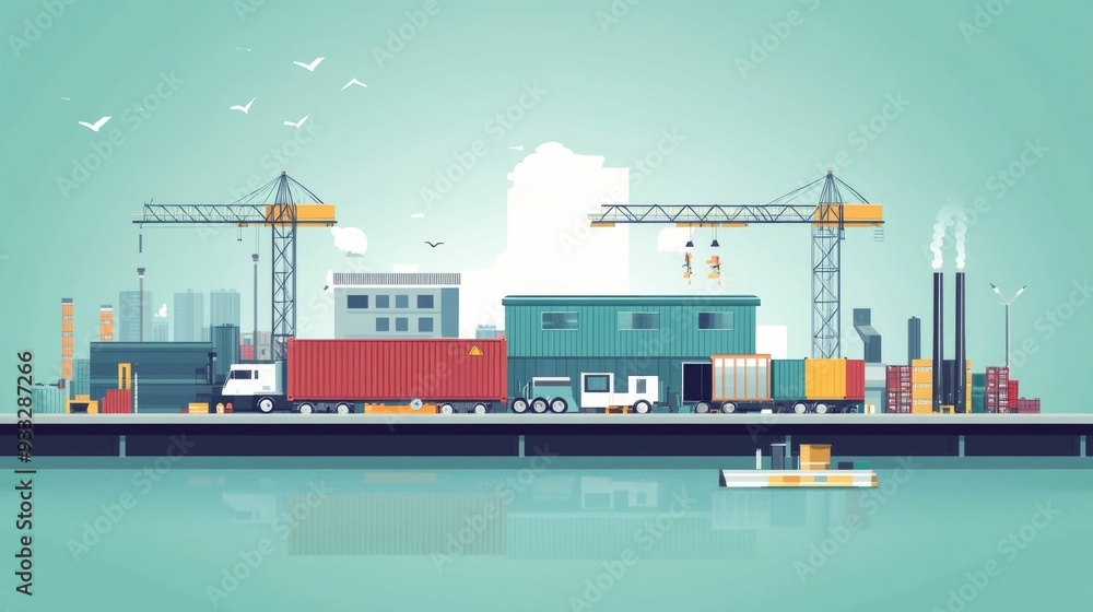 Poster intermodal transportation system optimizing logistics efficiency and supply chain through advanced t
