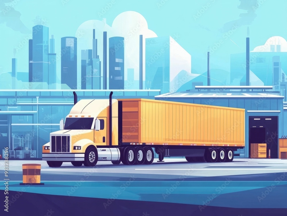 Poster streamlining automated logistics efficient transportation scheduling for optimized cargo delivery fl