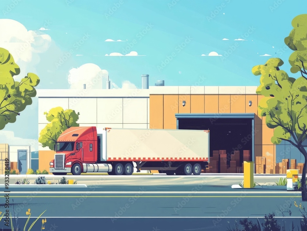 Poster automated logistics scheduling system optimizing workflows and supply chain efficiency through intel