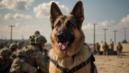 german shepherd dog on the beach