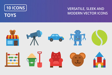 Toys Flat Icon Set