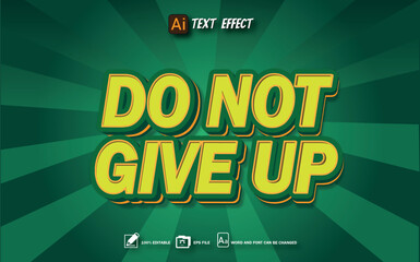 do not give up text effect
