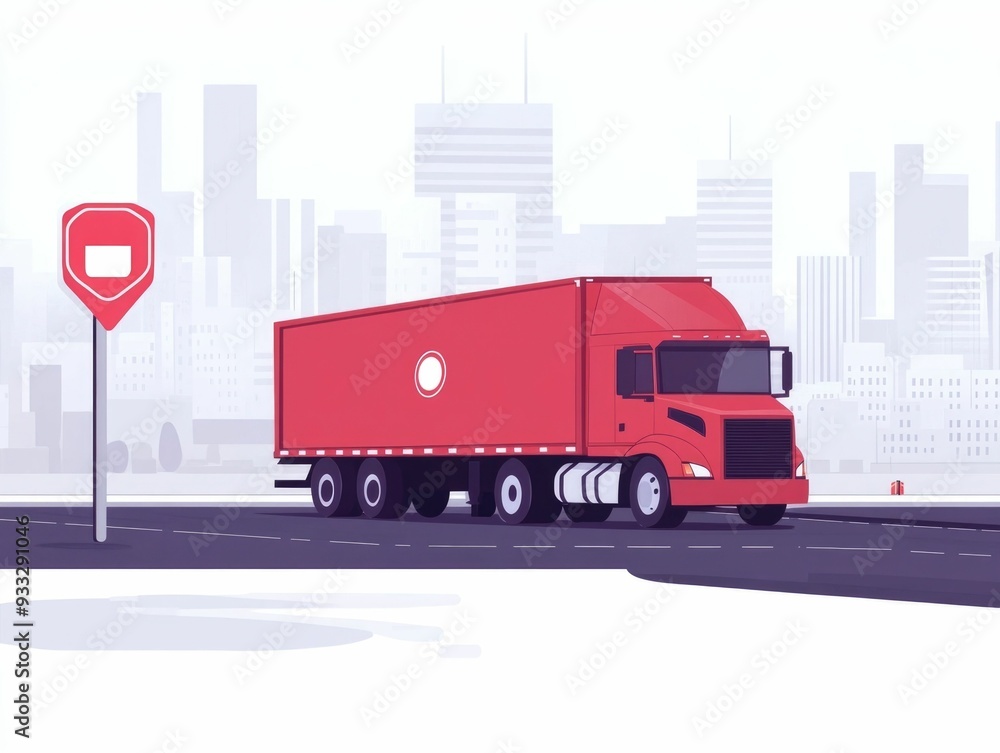 Poster flat design showcasing the concept of real time cargo tracking and logistics optimization the image 