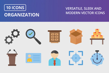 Organization Flat Icon Set