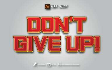 don't give up text effect