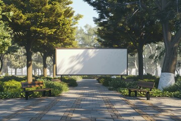 A white sign is in the middle of a lush green jungle