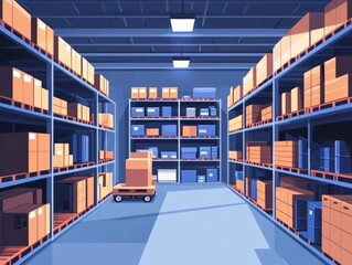 Fototapeta premium Optimizing Warehouse Storage Space Through Efficient Logistics Design and Planning Innovative Strategies for Maximizing Storage Capacity Improving Workflow and Enhancing Productivity in Warehousing