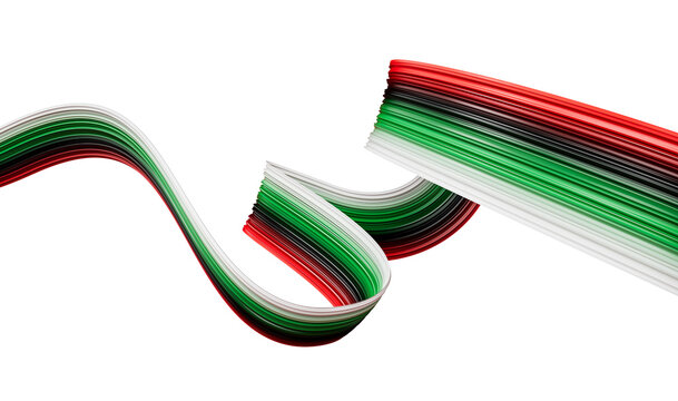 UAE flag Waving Ribbon Style isolated background 3D Illustration
