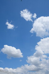 Bright sunny sky with beautiful white clouds