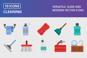 Cleaning Flat Icon Set