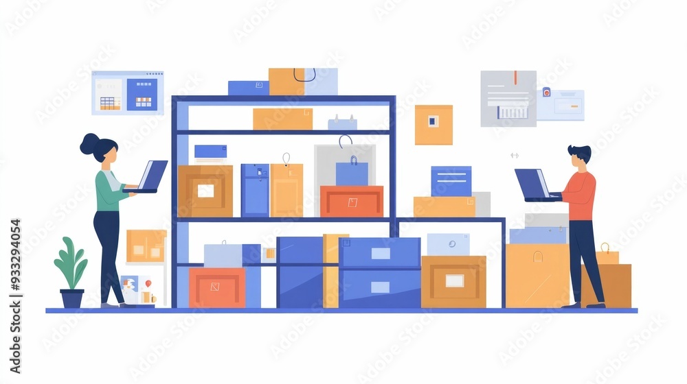 Poster synchronized inventory management streamlining multi channel supply chain processes for enhanced eff