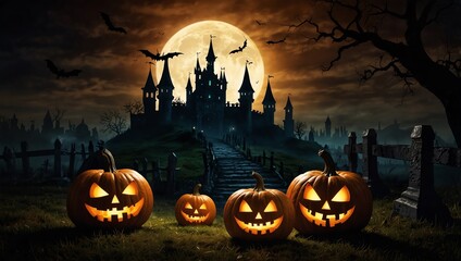 halloween background with pumpkin