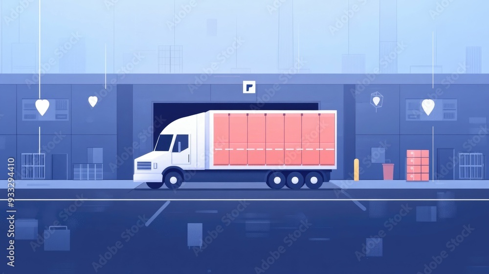 Poster predictive analytics dashboard for optimized inventory control and logistics management flat design 