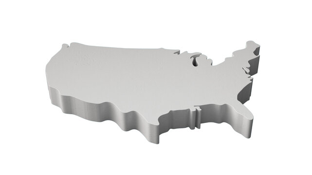 United States of America Map - 3D illustration of U.S. map USA
