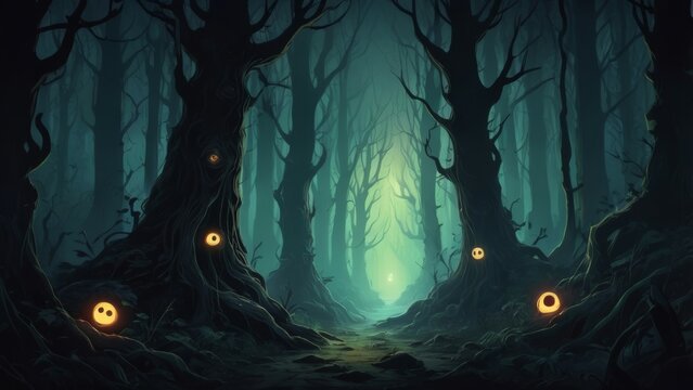 scary halloween ghost night background 
