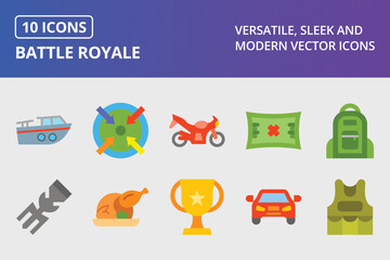 Battle Royale Flat Icon Set