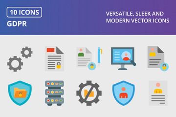 GDPR Flat Icon Set