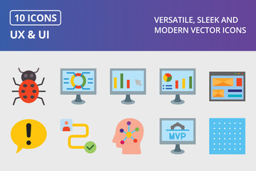 UX and UI Flat Icon Set
