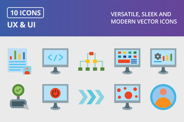 UX and UI Flat Icon Set