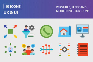 UX and UI Flat Icon Set