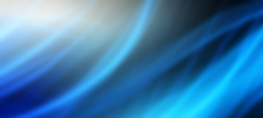 Blue abstract background with flowing wavy light effects from bright to dark