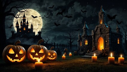 halloween background with pumpkin