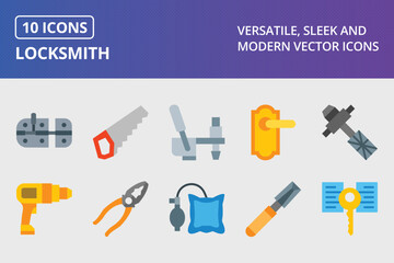 Locksmith Flat Icon Set