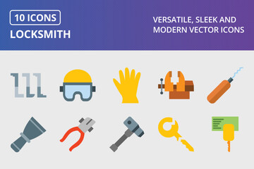 Locksmith Flat Icon Set