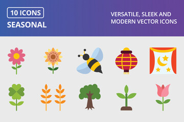 Seasonal Flat Icon Set