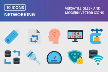 Networking Flat Icon Set