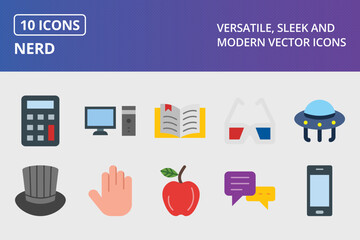 Nerd Flat Icon Set