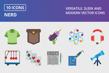 Nerd Flat Icon Set